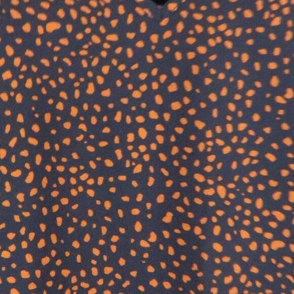 ANN TAYLOR FACTORY BLUE & ORANGE PRINT BUTTERFLY SLEEVE V NECK DRESS SIZE 4 - Picture 8 of 8
